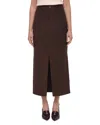 Bagatelle Front Slit Maxi Skirt In Brown