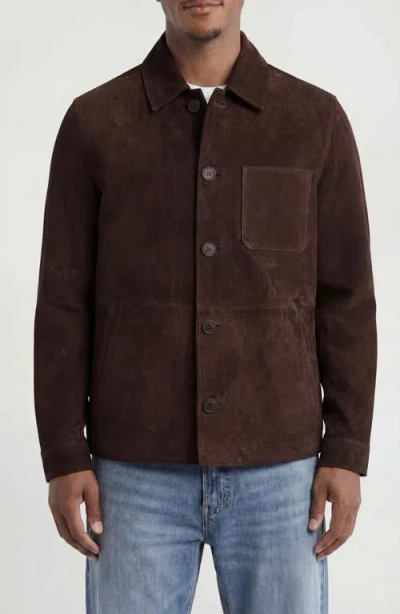 Bagatelle Goatskin Suede Barn Jacket In Brown