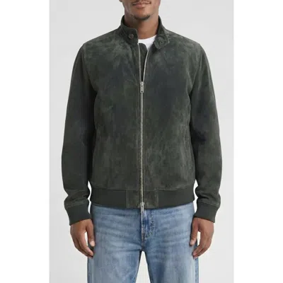 Bagatelle Goatskin Suede Harrington Jacket In Green