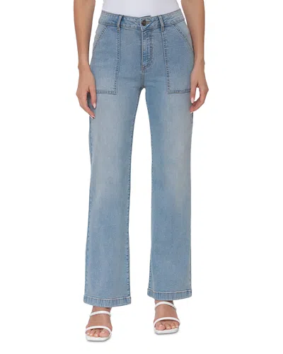 Bagatelle High Rise Wide Leg Jeans In Drizzle Wash