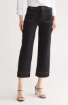 Bagatelle High Waist Wide Leg Crop Pants In Black