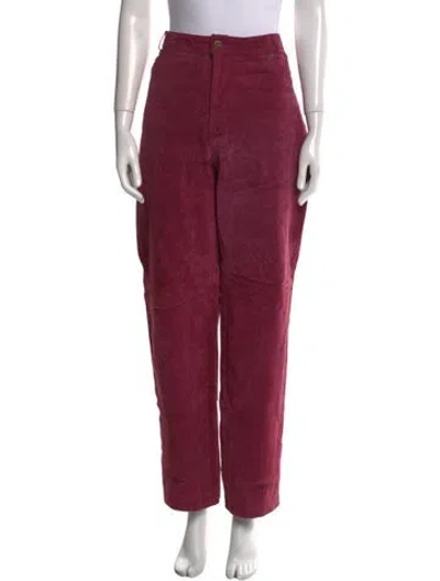 Pre-owned Bagatelle High-rise Straight Leg Jeans In Burgundy