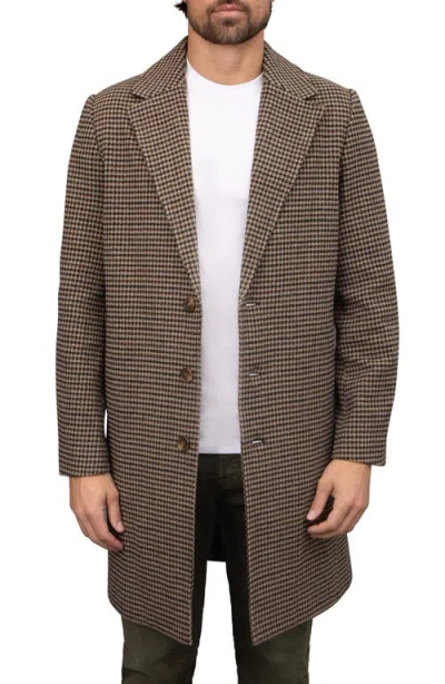Bagatelle Houndstoth Felted Topcoat In Neutral Houndstooth