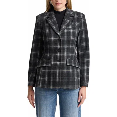 Bagatelle Hourglass Single Breasted Blazer In Mushroom Herringbone