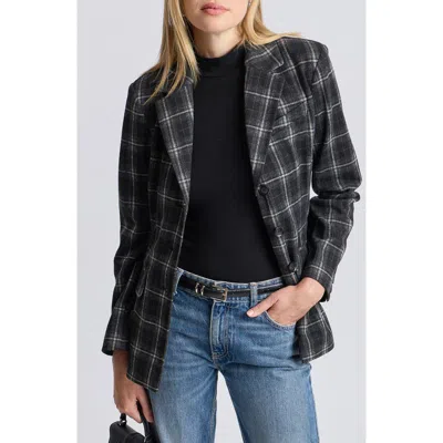 Bagatelle Knit Jacquard Single Breasted Hourglass Blazer In Blue