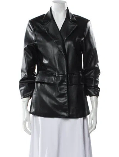 Pre-owned Bagatelle Leather Biker Jacket In Black