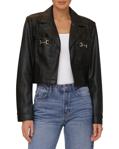 Bagatelle Leather Blazer In Black