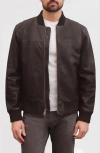 Bagatelle Leather Bomber Jacket In Brown