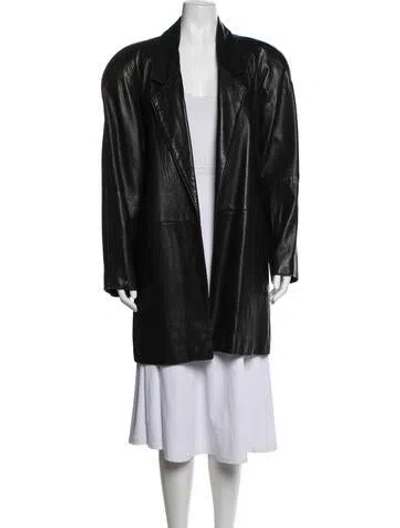 Pre-owned Bagatelle Leather Coat In Black