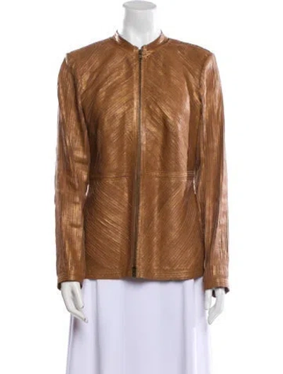 Pre-owned Bagatelle Leather Jacket In Brown