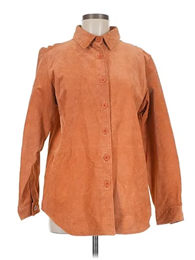 Pre-owned Bagatelle Leather Jacket In Orange