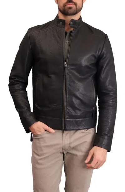 Bagatelle Leather Moto Jacket In Black