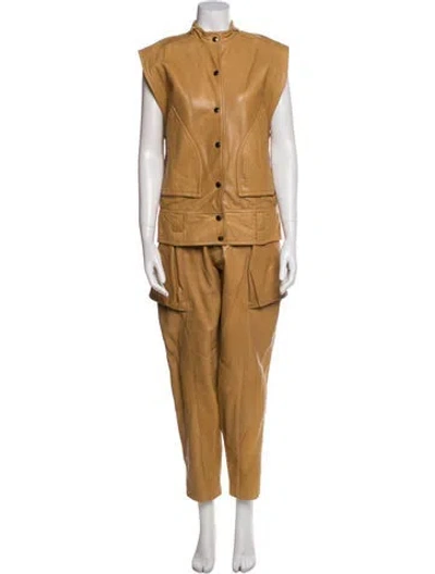 Pre-owned Bagatelle Leather Pant Set In Brown