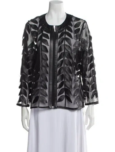 Pre-owned Bagatelle Leather Patterned Top In Black