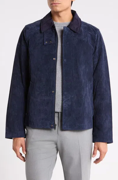 Bagatelle Leather Stable Jacket In Blue