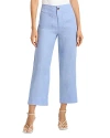 Bagatelle Linen Wide Leg Cropped Pants In Air Blue