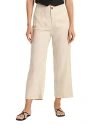 Bagatelle Linen Wide Leg Cropped Pants In Oatmeal