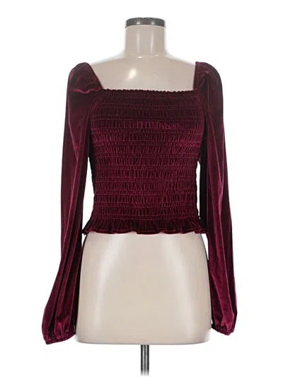 Pre-owned Bagatelle Long Sleeve Blouse In Burgundy