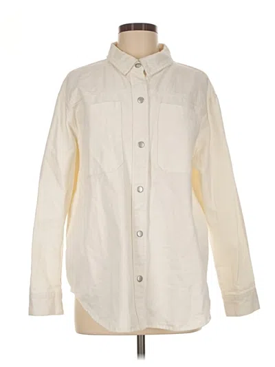 Pre-owned Bagatelle Long Sleeve Button Down Shirt In Ivory