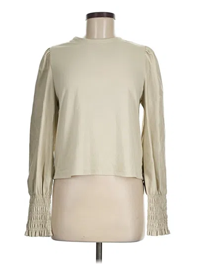 Pre-owned Bagatelle Long Sleeve Top Ivory Mock Neckline Tops In White