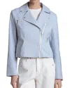 Bagatelle Stripe Moto Jacket In Blue