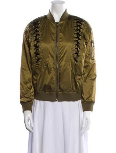 Pre-owned Bagatelle Nylon Bomber Jacket In Green