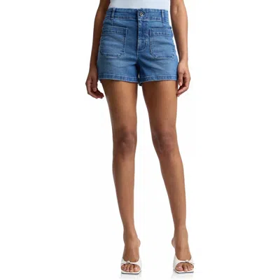 Bagatelle Patch Pocket Denim Shorts In Blue