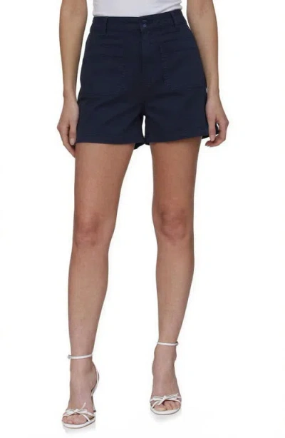 Bagatelle Patch Pocket Stretch Cotton Shorts In Blue