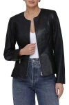 Bagatelle Peplum Leather Jacket In Black