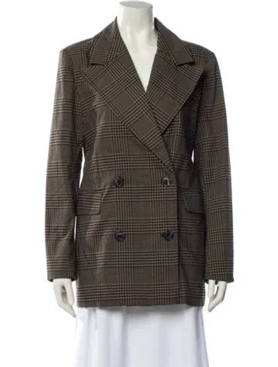Pre-owned Bagatelle Plaid Print Blazer In Brown