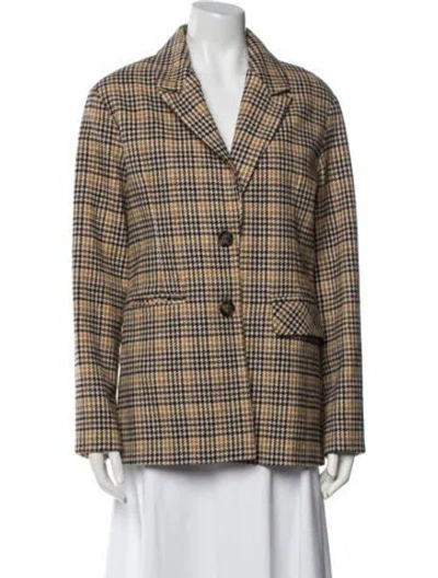 Pre-owned Bagatelle Plaid Print Blazer In Brown