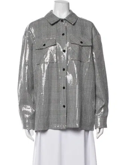 Pre-owned Bagatelle Plaid Print Jacket In Grey