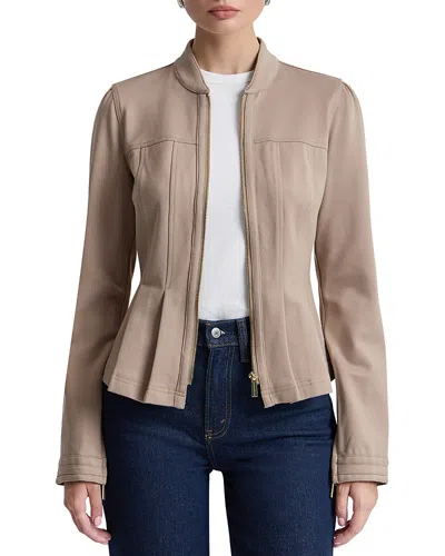 Bagatelle Pleated Peplum Jacket In Neutral