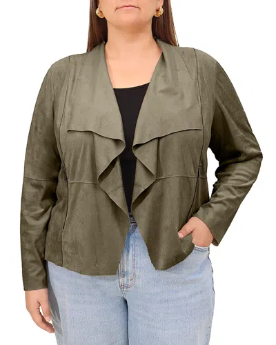 Bagatelle Plus Draped Jacket In Olive