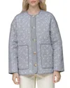 Bagatelle Quilted Jacket In Blue/ White Rose Dot