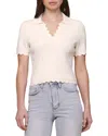 Bagatelle Ribbed Scalloped Edge Top In Neutral
