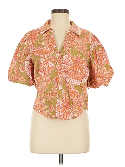 Pre-owned Bagatelle Short Sleeve Blouse In Orange