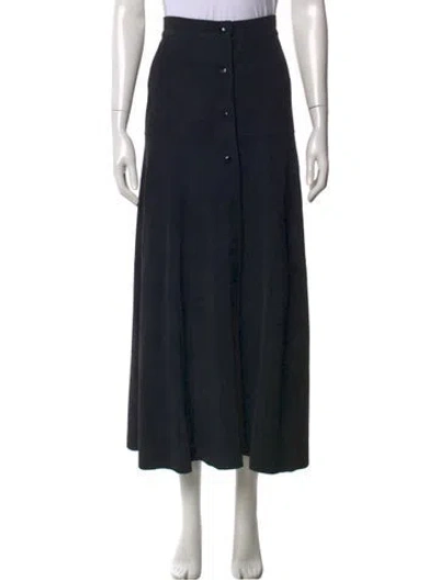 Pre-owned Bagatelle Suede Long Skirt In Black