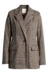 Bagatelle Tailored One-button Blazer In Camel/black/rust Plaid