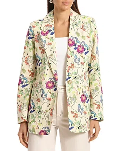 Bagatelle Tailored One Button Blazer In Fiesta Floral