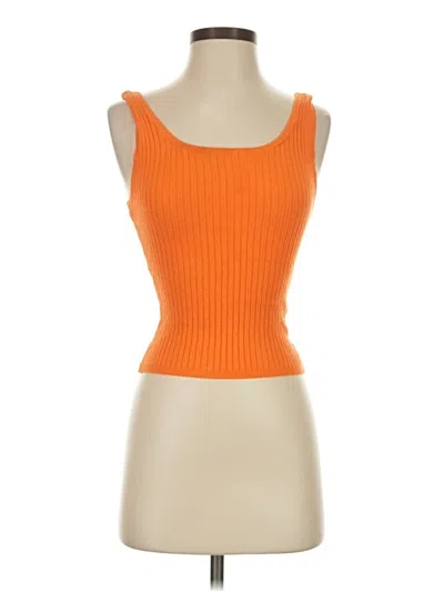 Pre-owned Bagatelle Tank Top Orange Strapless Neckline Tops