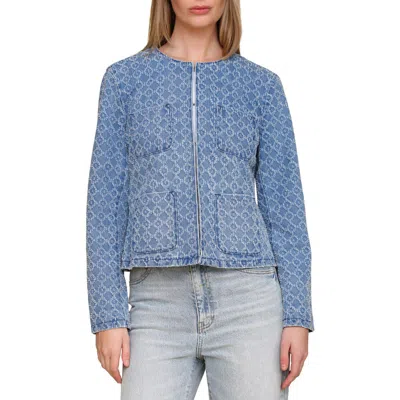 Bagatelle Textured Denim Jacket In Blue