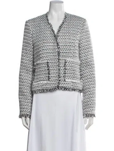 Pre-owned Bagatelle Tweed Pattern Jacket In White