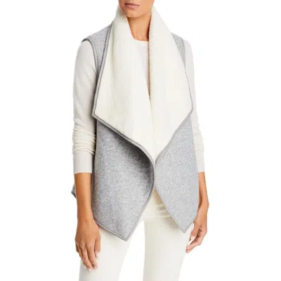 Bagatelle Womens Fleece Faux Fur Vest In Gray