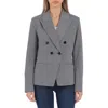 Bagatelle Womens Ponte Herringbone One-button Blazer In Blue