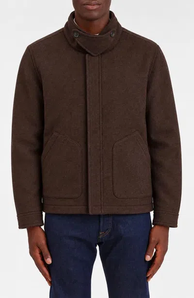 Bagatelle Wool Blend Blouson Jacket In Brown