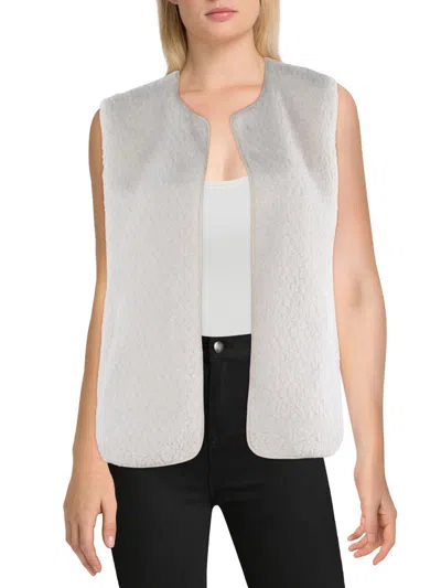 Bagatelle.nyc Womens Faux Fur Sherpa Casual Vest In White