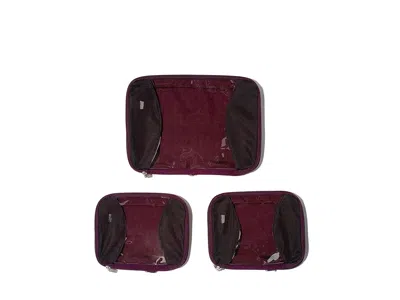 Baggallini 2 Medium + 1 Large Compression Cube Bags Mulberry: One Size In Purple