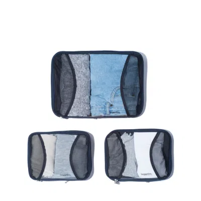 Baggallini 2 Medium / 1 Large Compression Cubes In Blue