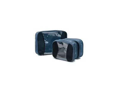 Baggallini 2 Medium / 1 Large Compression Cubes Handbags Mist: One Size In Blue